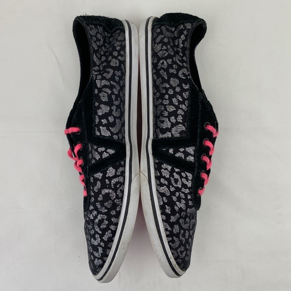VANS Black Cheetah Leopard Print  Canvas Low Skate Sneaker Size 8.5 - Picture 6 of 14
